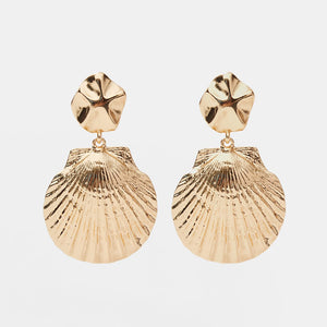 Gold Dangle Shell Bold Fashion Earring